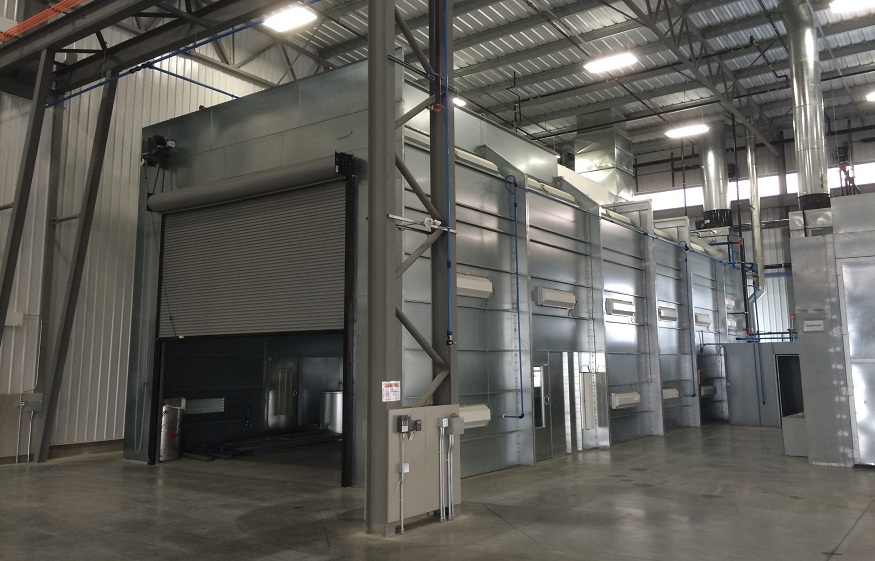 semi-downdraft industrial paint booth 